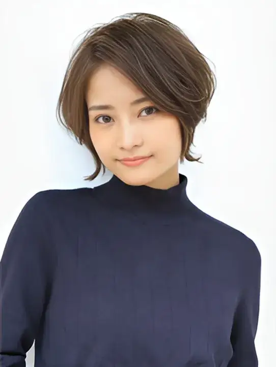 ハイトーンカラーの丸みショートボブ